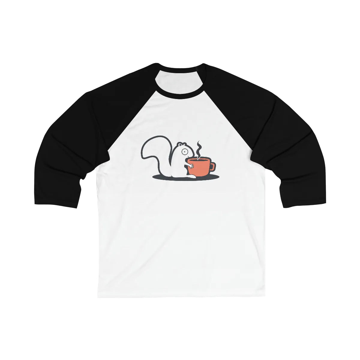 Unisex 34 Sleeve Baseball Tee - White/ Black, 2XL image