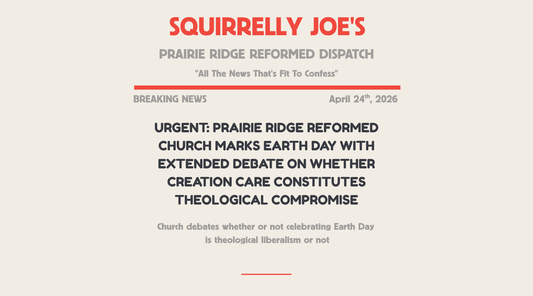 URGENT: PRAIRIE RIDGE REFORMED CHURCH MARKS EARTH DAY WITH EXTENDED DEBATE ON WHETHER CREATION CARE CONSTITUTES THEOLOGICAL COMPROMISE